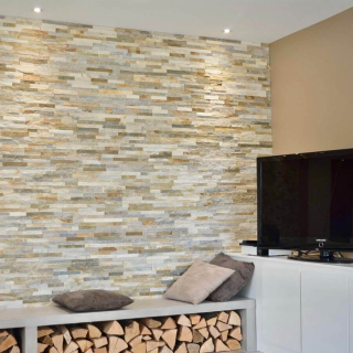 3Д панель из камня Сланец бежевый (Классика) 600х150х10-20 мм (7 шт.). Фото № 7