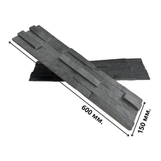 3Д панель из камня Сланец чёрный (Классика) 600х150х10-20 мм (7 шт.). Фото № 2