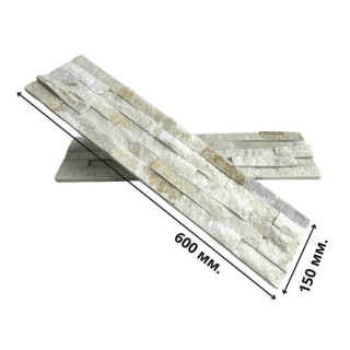 3Д панель из камня Кварцит бежевый (Классика) 600х150х10-20 мм (7 шт.). Фото № 2