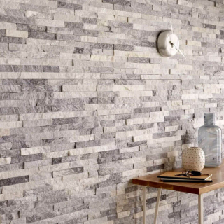 3Д панель из камня Кварцит бело-серый (Классика) 600х150х10-20 мм (7 шт.). Фото № 7