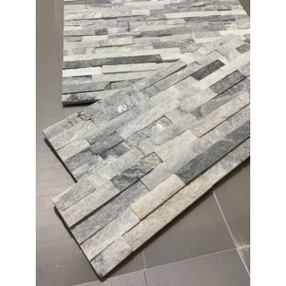 3Д панель из камня Кварцит бело-серый (Классика) 600х150х10-20 мм (7 шт.). Фото № 3