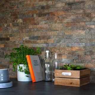 3Д панель из камня Кварцит мультиколор (Классика) 600х150х10-20 мм (7 шт.). Фото № 6