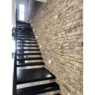 3Д панель из камня Кварцит серо-коричневый (Грубый камень) 550x200x20-40 мм (4 шт.). Фото № 3