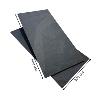 Плитка из камня Сланец чёрный (Натуральный скол) 300x600x10 мм (6 шт.). Фото № 2