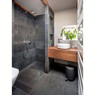 Плитка из камня Сланец чёрный (Натуральный скол) 300x600x10 мм (6 шт.). Фото № 9