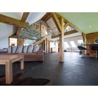 Плитка из камня Сланец чёрный (Натуральный скол) 300x600x10 мм (6 шт.). Фото № 4