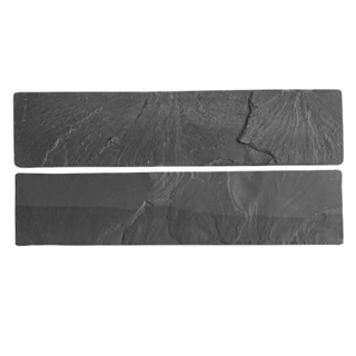 Плитка из камня Сланец чёрный (Натуральный скол / Нарезка) 70x300x10-20 мм (20 шт.). Фото № 1