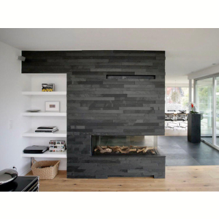 Плитка из камня Сланец чёрный (Натуральный скол / Нарезка) 70x300x10-20 мм (20 шт.). Фото № 8