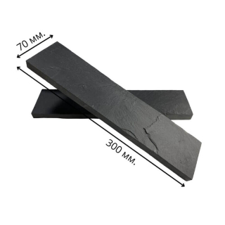 Плитка из камня Сланец чёрный (Натуральный скол / Нарезка) 70x300x10-20 мм (20 шт.). Фото № 2