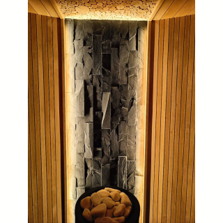 Плитка из камня Сланец чёрный (Натуральный скол / Нарезка) 70x400x10-20 мм (20 шт.). Фото № 5