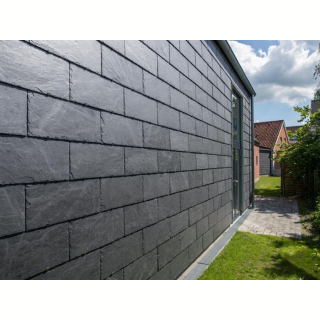 Плитка из камня Сланец чёрный (Натуральный скол) 200x400x5-7 мм (20 шт.). Фото № 4