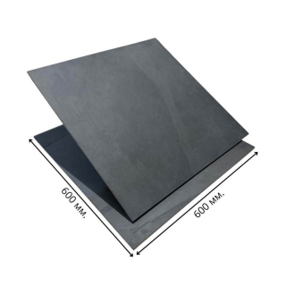 Плитка из камня Сланец чёрный (Браш) 600х600х10 мм (4 шт.). Фото № 2