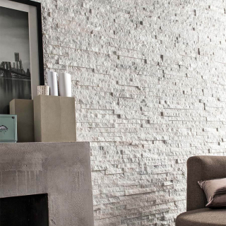 3Д панель из камня Кварцит белый (Классика) 600х150х10-20 мм (7 шт.). Фото № 6