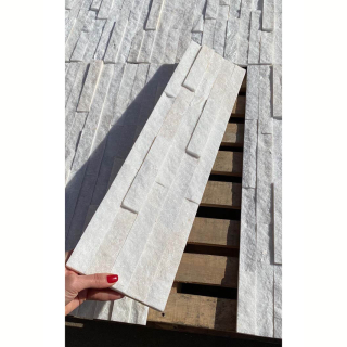 3Д панель из камня Кварцит белый (Классика) 600х150х10-20 мм (7 шт.). Фото № 3