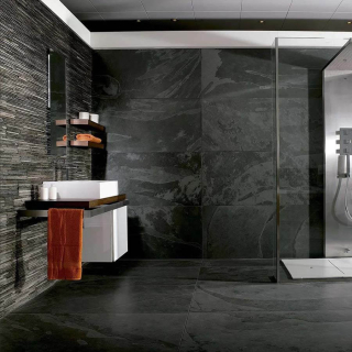 Плитка из камня Сланец чёрный (Натуральный скол) 600х1200х12 мм (1 шт.). Фото № 5