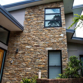 3Д панель из камня Наружный угол, Кварцит мультиколор (Грубый камень) 200+350x200x20-40мм. Фото № 5