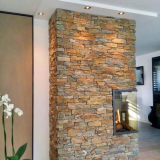 3Д панель из камня Наружный угол, Кварцит мультиколор (Грубый камень) 200+350x200x20-40мм. Фото № 6