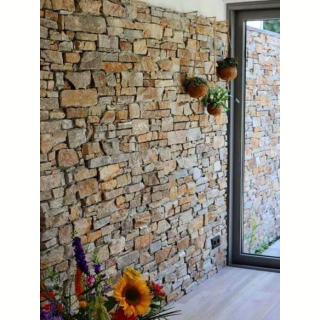 3Д панель из камня Наружный угол, Кварцит мультиколор (Грубый камень) 200+350x200x20-40мм. Фото № 4