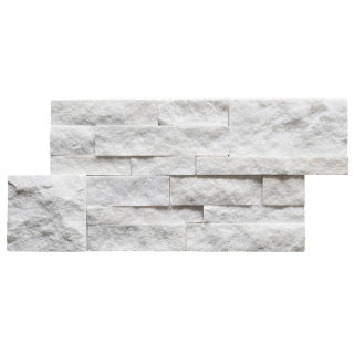 3Д панель из камня Кварцит белый (Модерн) 350х180х10-20 мм (7 шт.). Фото № 1