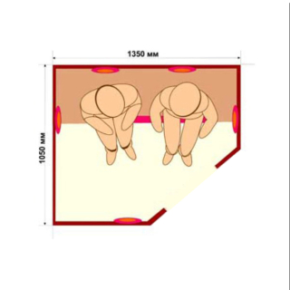 Инфракрасная сауна c керамическими излучателями, 2-местная угловая. Фото № 2