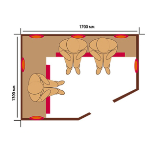 Инфракрасная сауна c керамическими излучателями, 3-местная угловая. Фото № 2