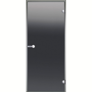 Дверь стеклянная с алюминиевой коробкой HARVIA ALU 7х19, цвет сатин. Фото №1
