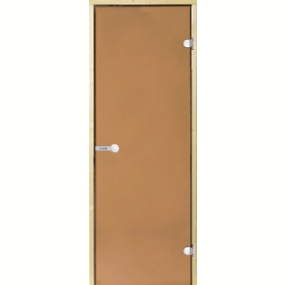 Дверь для сауны/бани стеклянная HARVIA STG 7х19, сосна, цвет бронзовый (D71901M). Фото №1