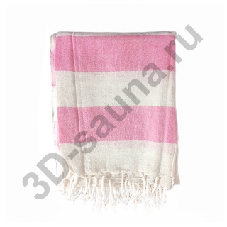 Пештемаль Лен Розовая полотенце для турецкой бани. Фото №1