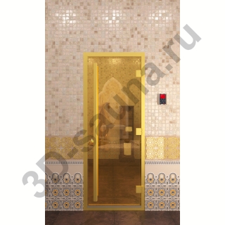 Дверь для турецкой бани DoorWood Престиж Хамам Золото 200х80 (по коробке). Фото №1