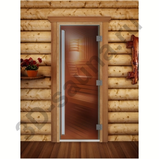 Дверь для бани и сауны DoorWood Престиж Бронза 180х60 (по коробке). Фото №2