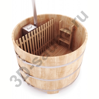 Кедровый бассейн офуро со встроенной дровяной печью ( 120*200*4 ). Фото №3