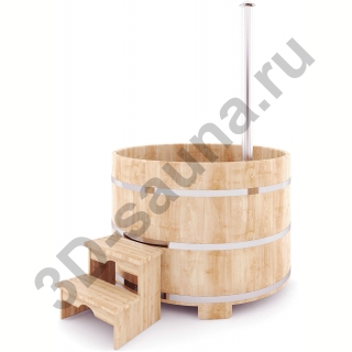 Кедровый бассейн офуро со встроенной дровяной печью ( 120*200*4 ). Фото №1