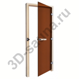 Дверь для парной Sawo 730-3SGA-R, бронза, правая без порога, осина. Фото №1