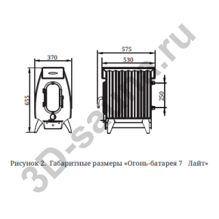 Печь огонь батарея размеры