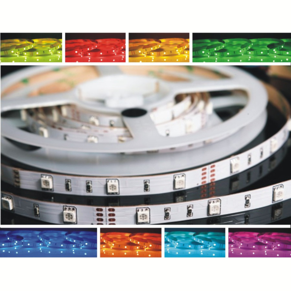 Комплект влагозащищённой светодиодной ленты RGB (5 м.). Фото № 2