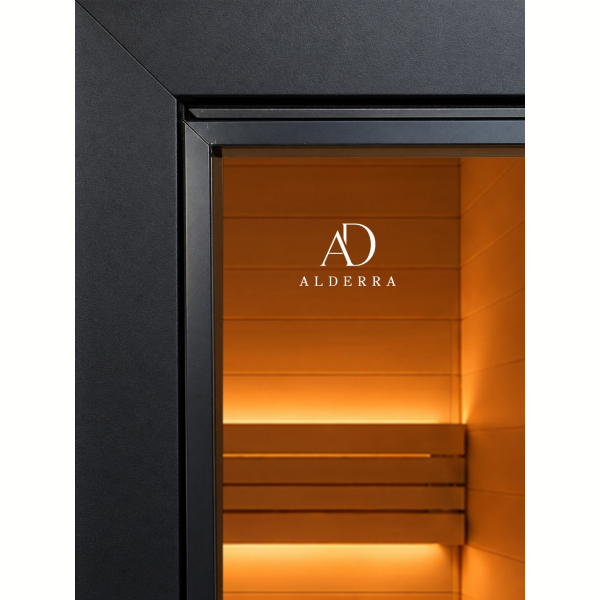Дверь для хамама ALDERRA Бронза, коробка из алюминия в черном цвете, 700х2000 мм. Фото № 4