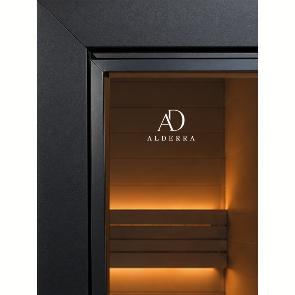 Дверь для хамама ALDERRA Графит, коробка из алюминия в черном цвете, 700х1900 мм. Фото № 4