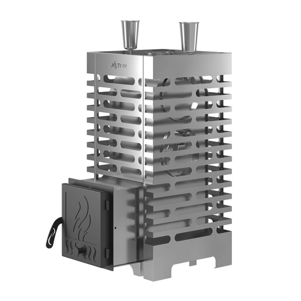 Печь для бани ASTON 20 INOX, Нержавеющая сталь, с баком на трубе 50л Ø115 (AISI 439). Фото № 5