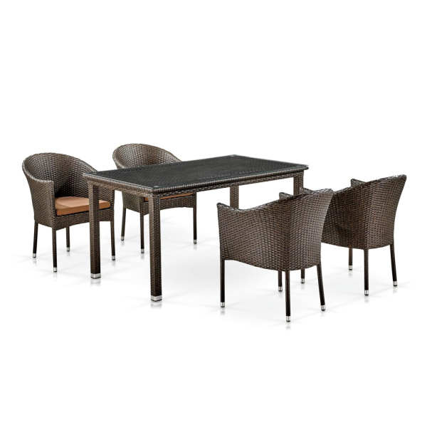 Комплект плетеной мебели T256A/Y350A-W53 Brown 4Pcs. Фото № 1