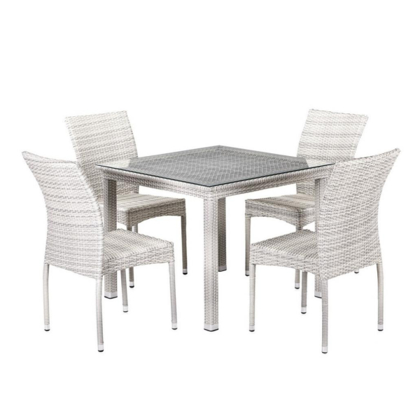 Комплект плетеной мебели из искусственного ротанга T257A/Y380-W85-90x90 4Pcs Latte. Фото № 1