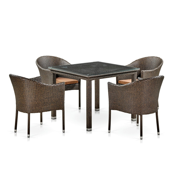 Комплект плетеной мебели T257A/Y350A-W53 Brown 4Pcs. Фото № 1
