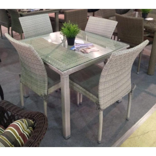 Комплект плетеной мебели T257C/Y380C-W85-90x90 Latte 4PCS. Фото № 1