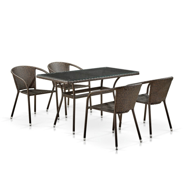 Комплект плетеной мебели T286B/Y137C-W53 Brown 4Pcs. Фото № 1