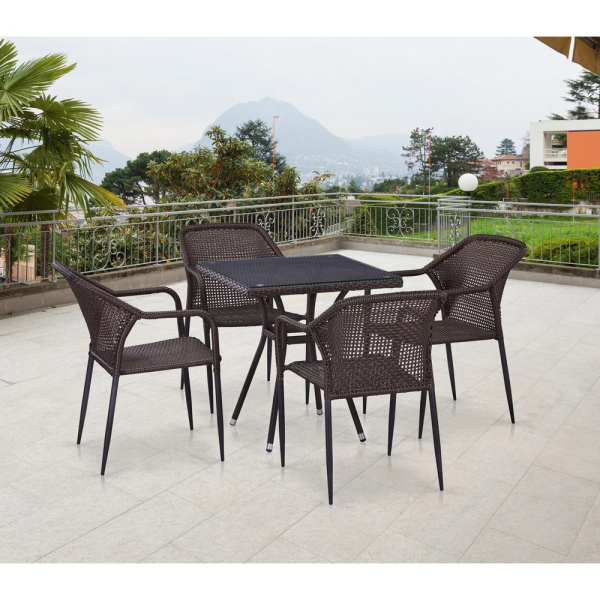 Комплект плетеной мебели из искусственного ротанга T282BNT/Y35-W2390 Brown 4Pcs. Фото № 2