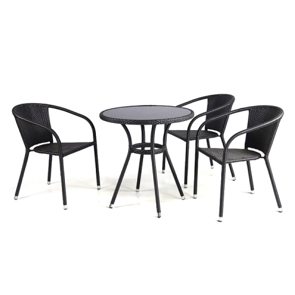 Комплект плетеной мебели из искусственного ротанга T282ANS/Y137C-W53 Brown 3Pcs. Фото № 1
