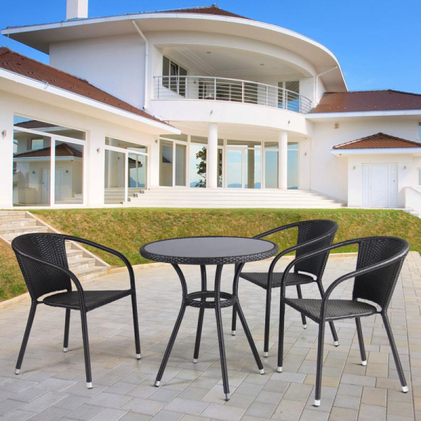 Комплект плетеной мебели из искусственного ротанга T282ANS/Y137C-W53 Brown 3Pcs. Фото № 2