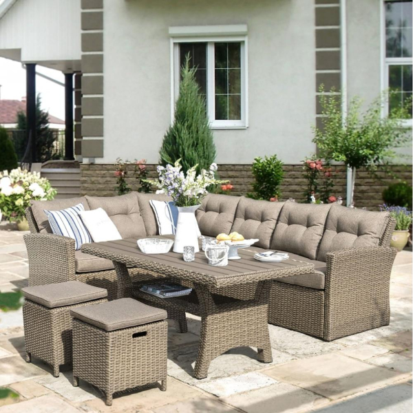 Комплект плетеной мебели из искусственного ротанга AFM-307B Beige. Фото № 2