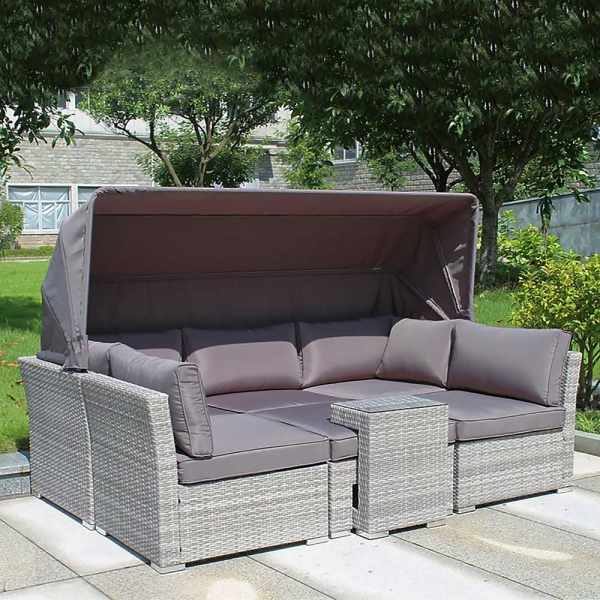 Комплект плетеной мебели из искусственного ротанга AFM-320G Grey. Фото № 3
