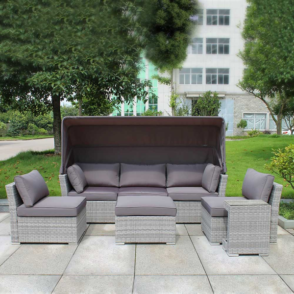 Комплект плетеной мебели из искусственного ротанга AFM-320G Grey. Фото № 2