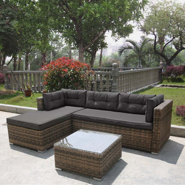 Комплект плетеной мебели из искусственного ротанга AFM-302 Brown/Grey. Фото № 2